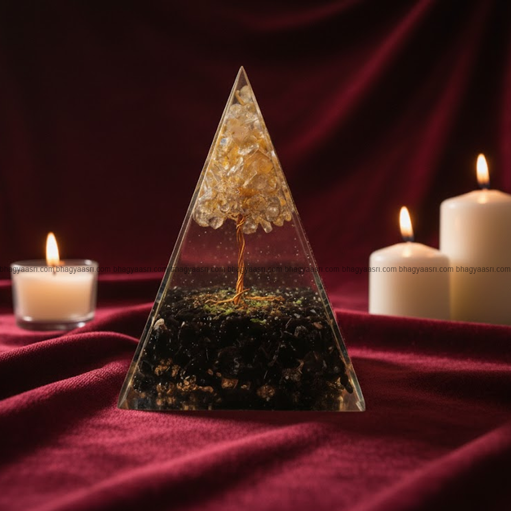 Golden Tree Orgonite Pyramid 1